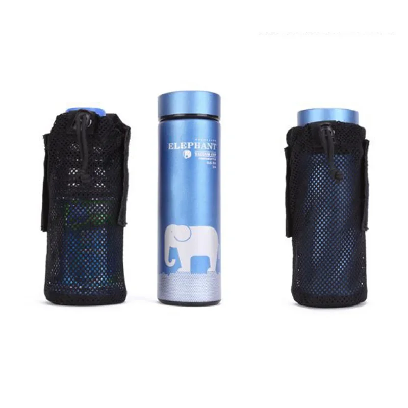 Bolsa para botella de agua para deportes al aire libre, bolsa de almacenamiento Molle táctica, soporte para hervidor, accesorios de transporte de malla para senderismo y acampada - imagen 2