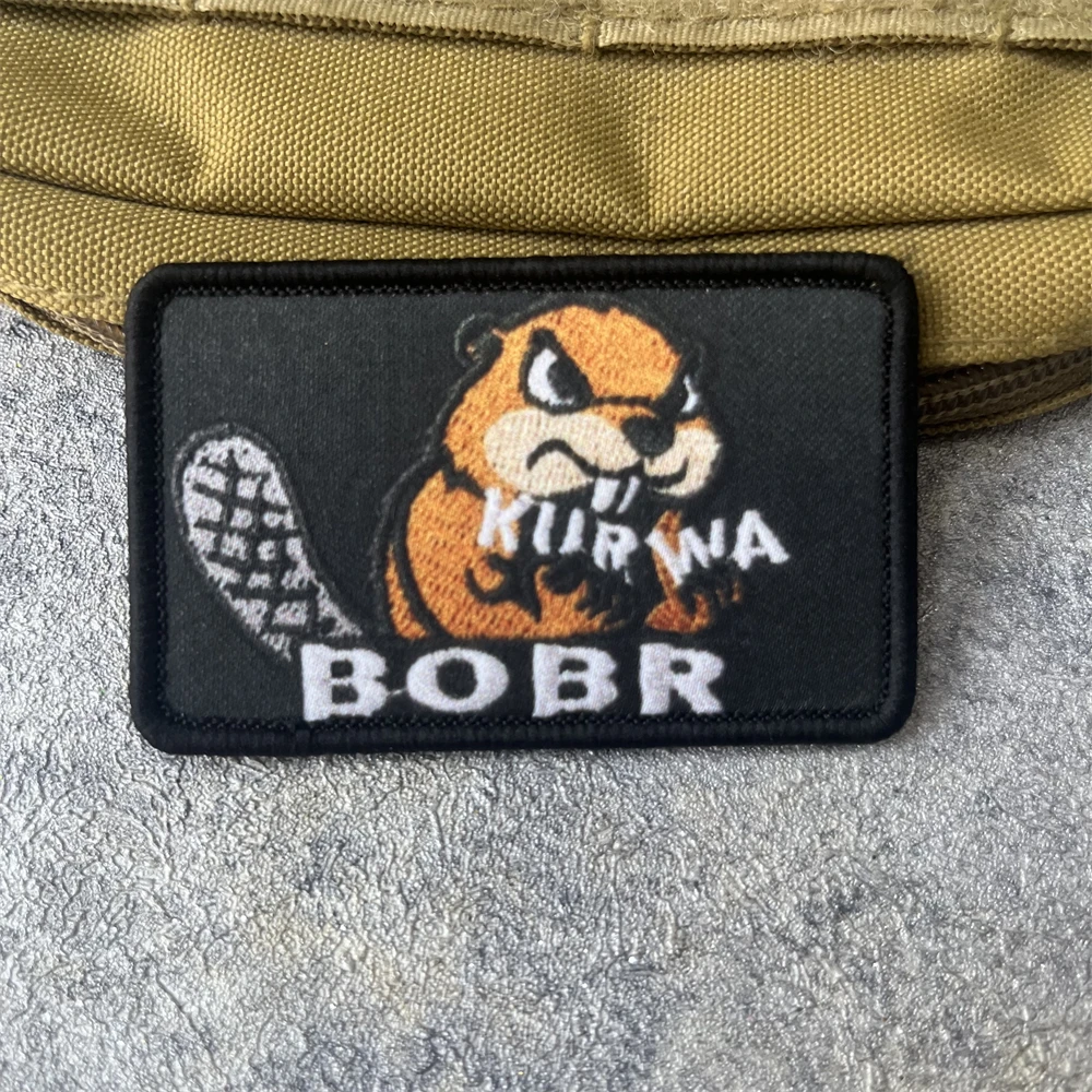Kurwa Bobr-insignia de moral divertida, emblema militar, brazalete táctico, gancho impreso, ropa, mochila, accesorios, pegatinas - imagen 4