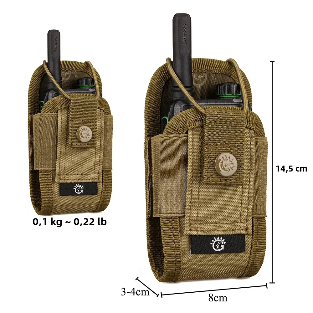 Bolsa para walkie-talkie con sistema Molle, bolsa de accesorios de camuflaje multifuncional, bolsa para máquina de llamadas inalámbrica para deportes al aire libre, bolsillo - imagen 3