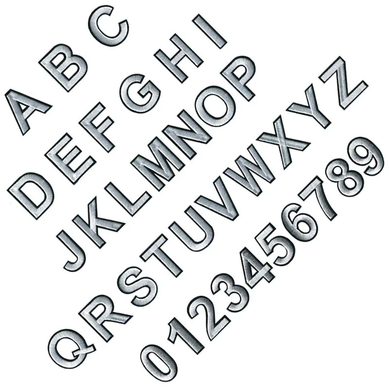 Parche bordado con letras ABC XYZ para ropa de niños, insignia de nombre, número, figuras, sombrero, apliques, alfabeto, 4,5 cm, blanco - imagen 2