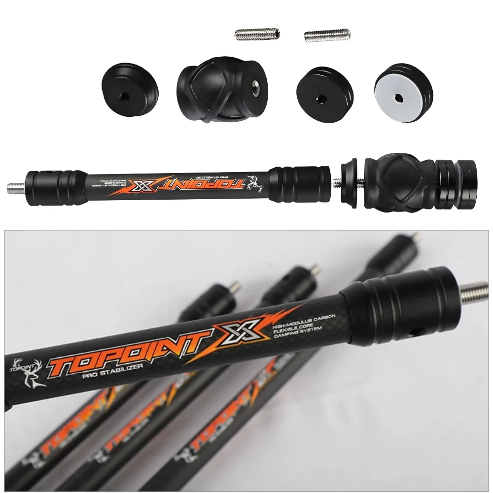 Estabilizador de arco de tiro con arco de 8/10/12/15 pulgadas, aleación de aluminio CNC, amortiguador de carbono 3K, reducción de vibración, arco recurvo compuesto, caza - imagen 2