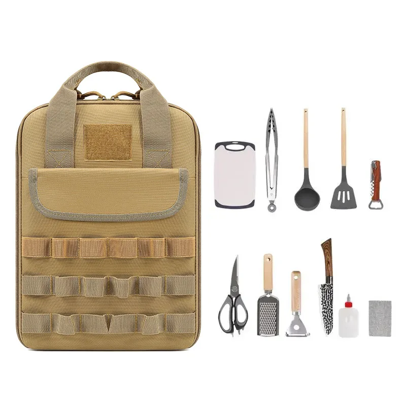 Bolsa de almacenamiento de vajilla multifuncional táctica para exteriores, bolso portátil resistente y duradero, bolsas para senderismo, viajes, Camping y senderismo - imagen 3