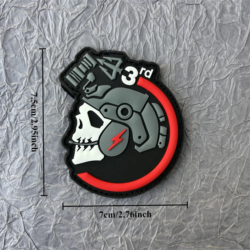Parche de PVC con calavera para casco táctico, insignia de moral para ropa, parches militares con gancho y bucle, pegatinas para mochila, brazalete - imagen 3