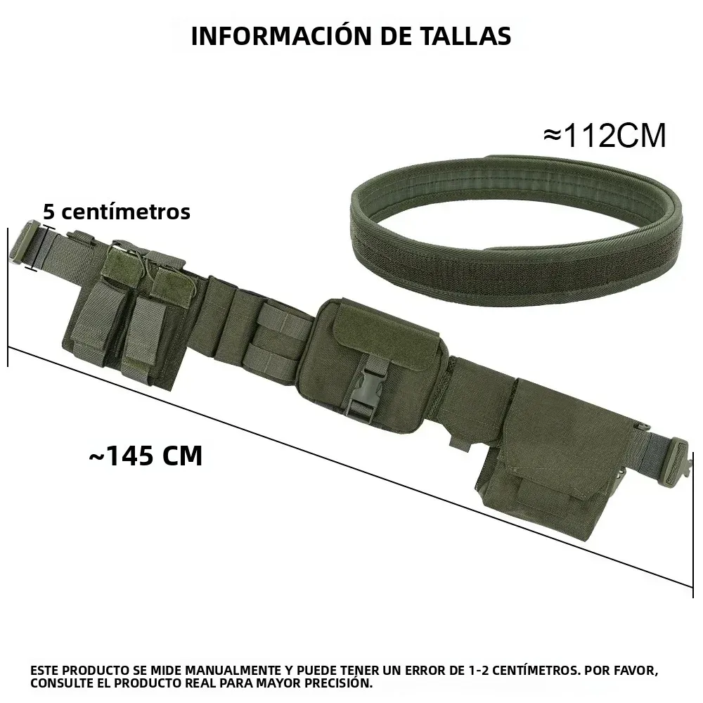 SINAIRSOFT Cinturón de batalla táctico 8 en 1 Airsoft Utility 1000D Nylon Cinturón de trabajo táctico con bolsa magnética - imagen 3