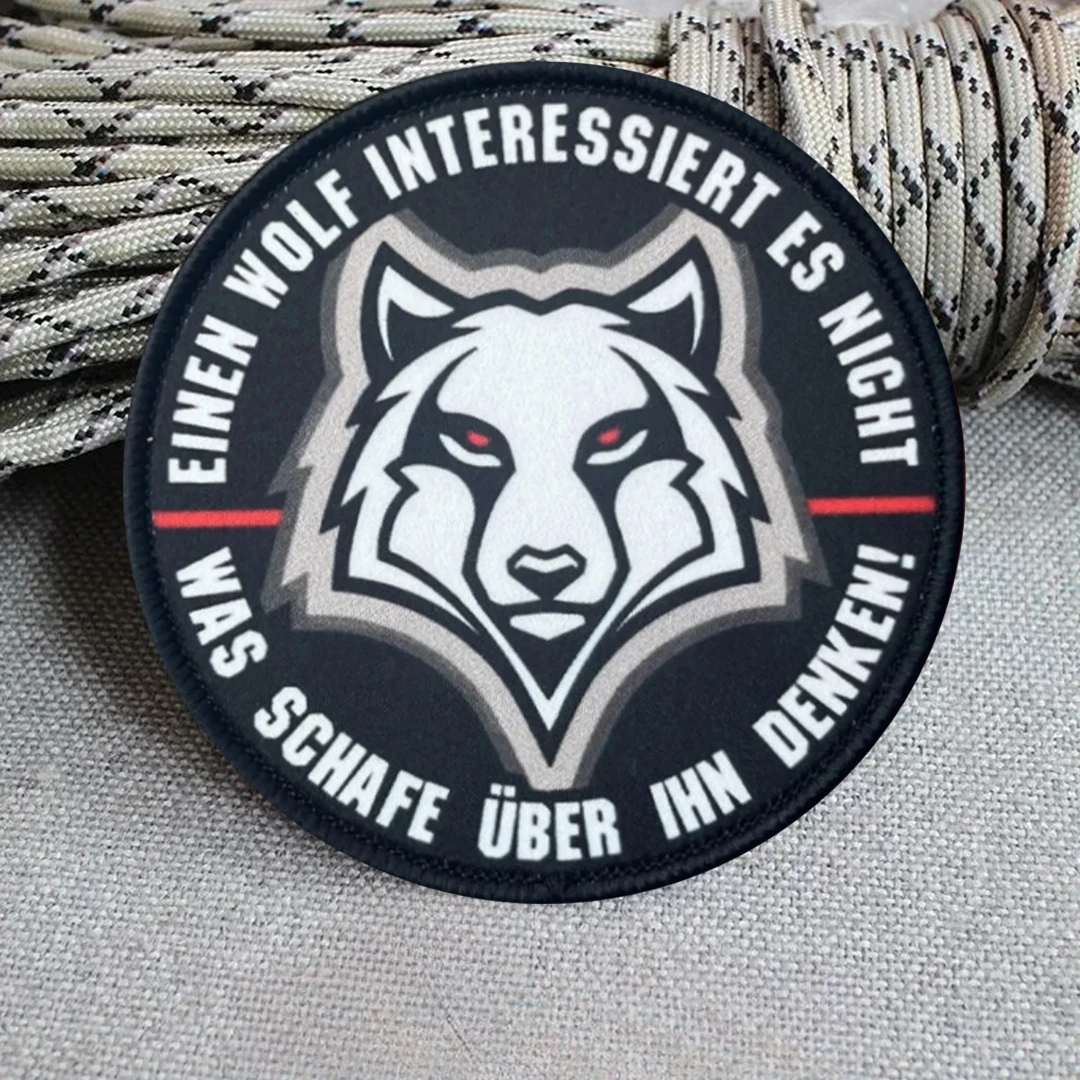 Parches tácticos Wolf Morale para ropa, parche con gancho y bucle, insignia militar, brazalete, pegatinas para mochila - imagen 3
