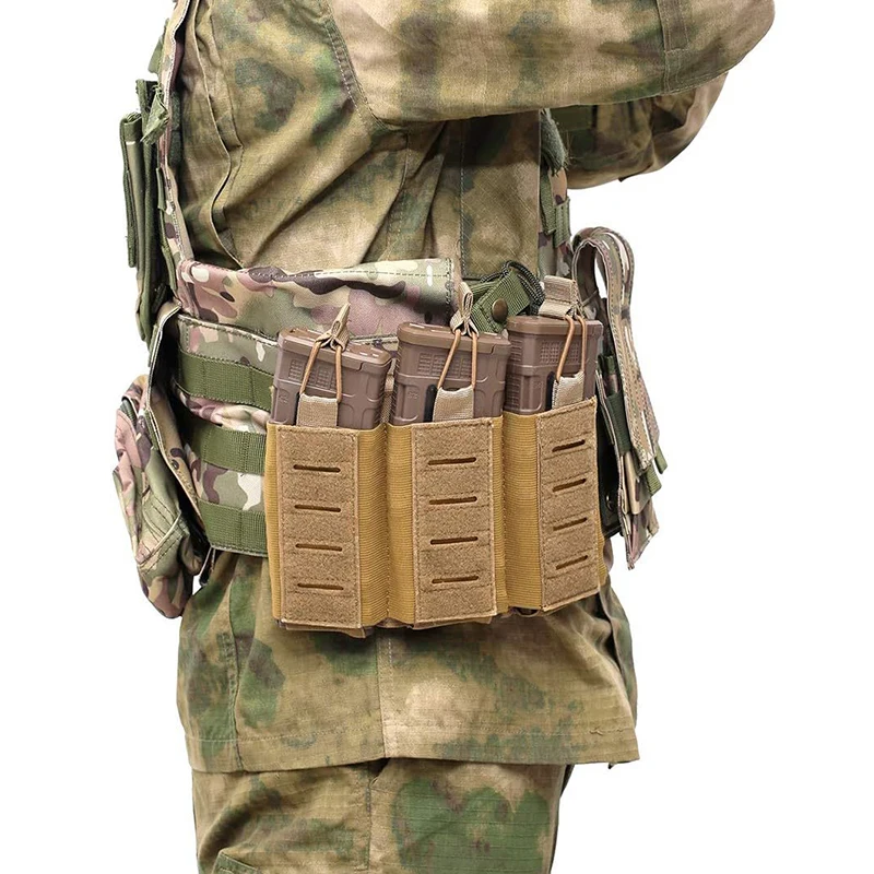 Bolsa Triple para cargador Molle, bolsa magnética de 223/5, 56mm, soporte para Cartucho de Rifle abierto para caza al aire libre, accesorios de tiro - imagen 5