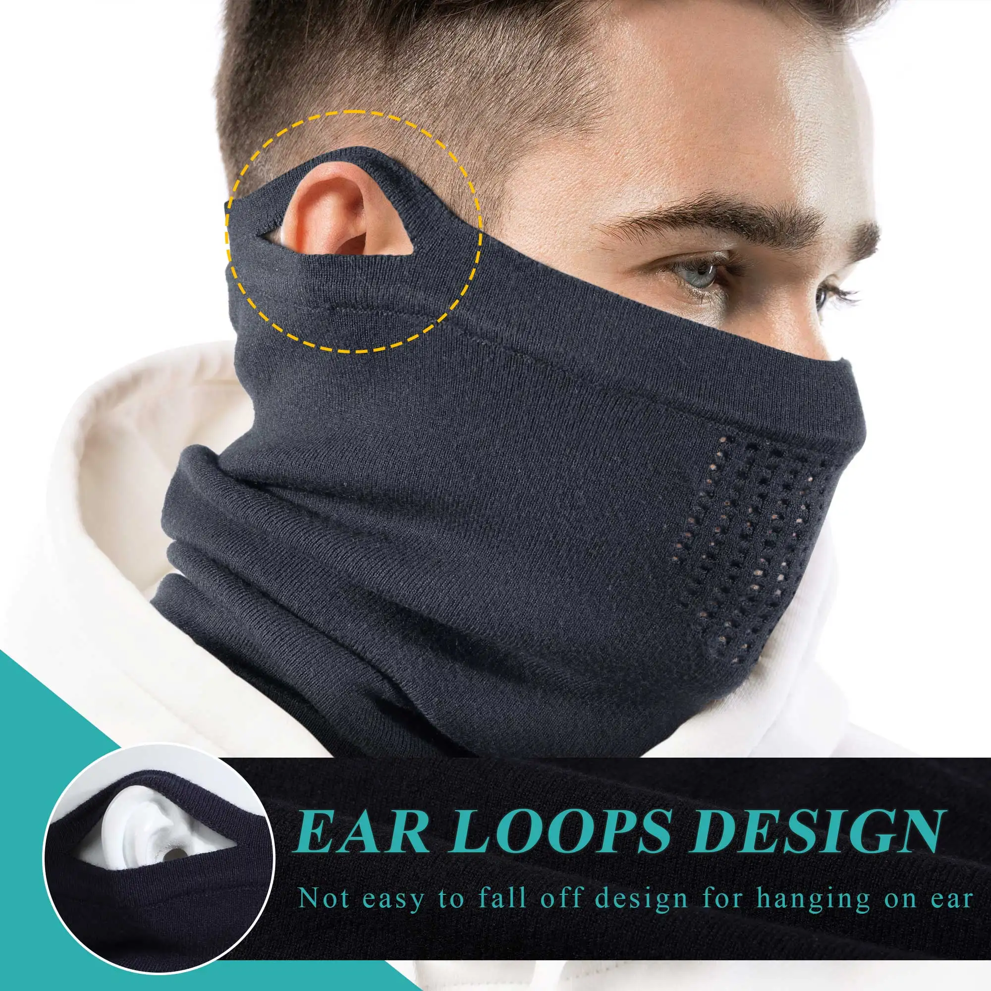 Cubierta facial para ciclismo en clima frío, máscara térmica de invierno, Bandana a prueba de viento, deportes, senderismo, esquí, moto de nieve, calentador de cuello, bufanda - imagen 3