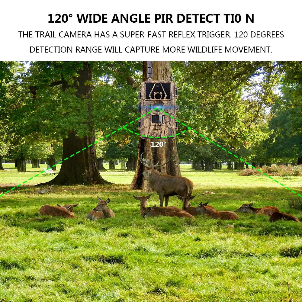 Cámara de rastreo impermeable WiFi 8K PR801W 60MP admite visualización de aplicaciones para caza de animales al aire libre visión nocturna y monitoreo de granja - imagen 5