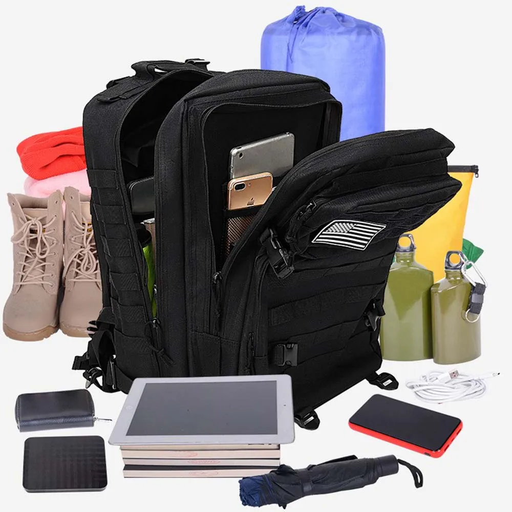 Mochila deportiva táctica de 45L, paquete de asalto del ejército Molle, paquete de asalto de 3 días, mochila de senderismo, mochila duradera para equipo al aire libre - imagen 3