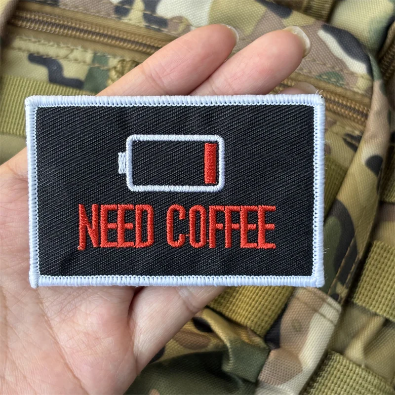 Parche bordado táctico "NED COFFEE", insignia de moral para ropa, parches militares con gancho, pegatina para mochila, brazalete - imagen 4