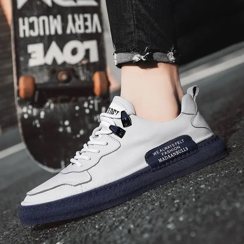 Zapatillas de cuero de hombre planas casuales cómodas modernas - imagen 2