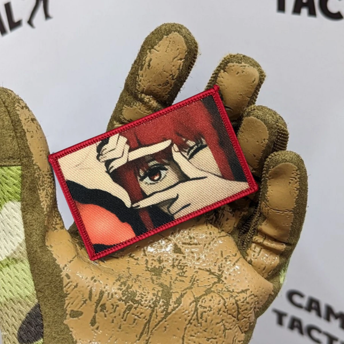 Insignia de moral de Chica de Anime, parche táctico, brazalete militar, parches de gancho y bucle impresos, pegatina para mochila - imagen 2