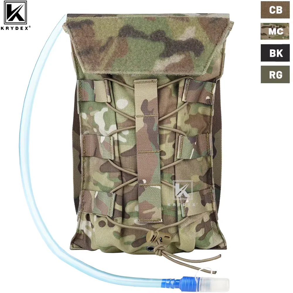 KRYDEX-bolsa táctica para vejiga de agua, 50oz, Modular, 1,5 l, portador de hidratación, paquete MOLLE, bolsa de agua para caza al aire libre, Panel para senderismo