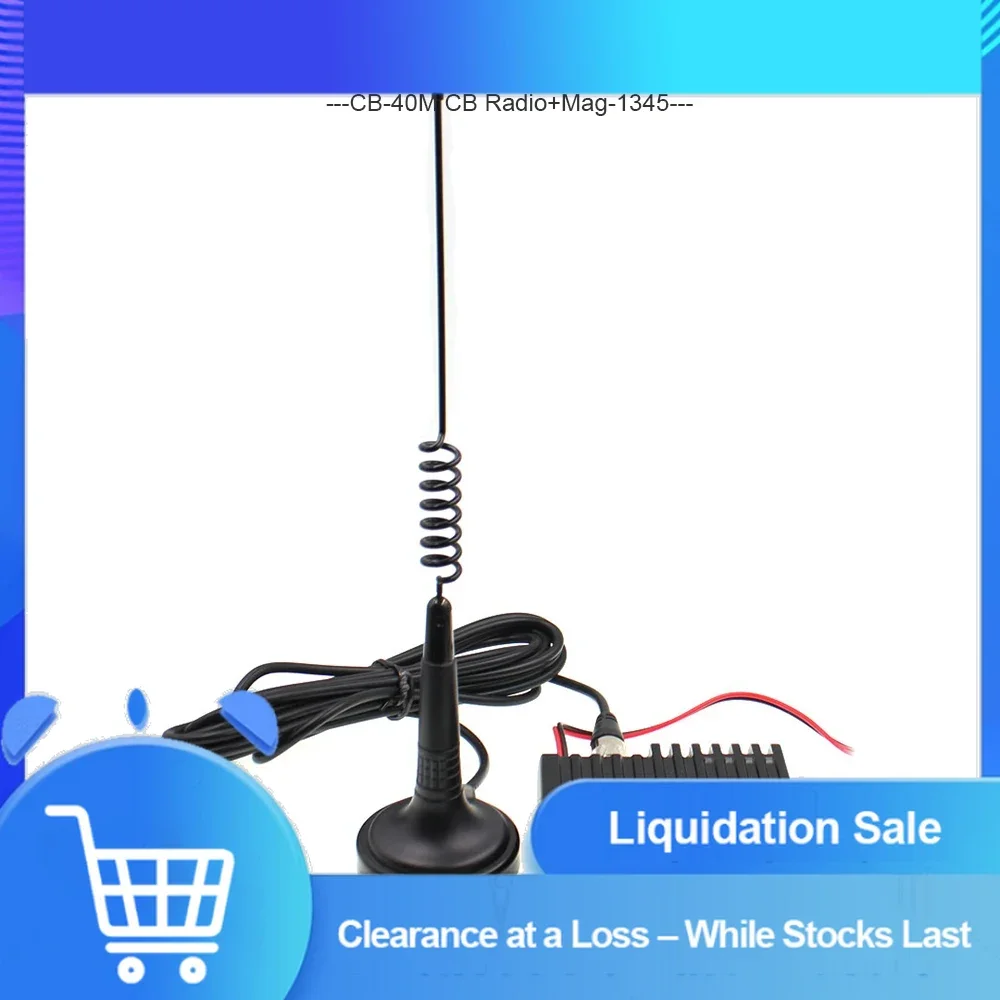 Antena CB magnética MAG-1345 – Carga base de 27 MHz, cable RG-58U de 4 m (se adapta a CB-27/AR-925/CB-40M)