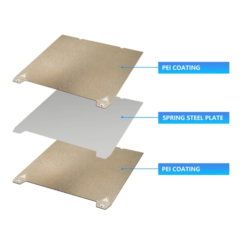 Hoja acero doble resorte, placa construcción PEO PEI 310x315mm para impresora 3D base térmica, fuerte no - imagen 5