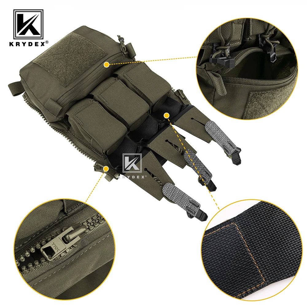 KRYDEX-Juego completo de soporte de placa FCPC V5, chaleco táctico con corte láser frontal, bolsa Triple Mag, mochila, faja para asult, correa para el hombro - imagen 5