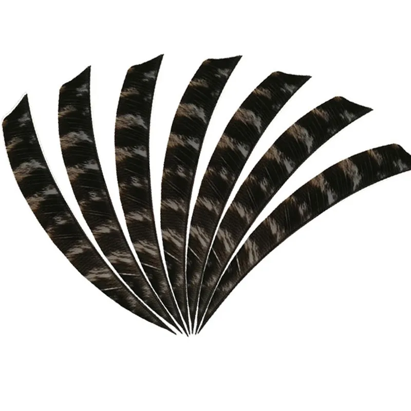 Flecha de plumas con forma de escudo, pluma de pavo Natural, ala derecha para tiro con arco, accesorios de caza, 50 piezas, 5" - imagen 2