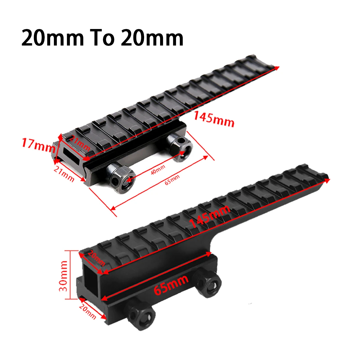 Adaptador riel Picatinny 11-20 mm para mira telescópica airsoft - imagen 5