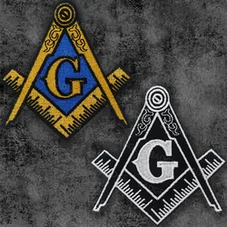 Parche bordado masónico con brújula - Insignia para mochilas