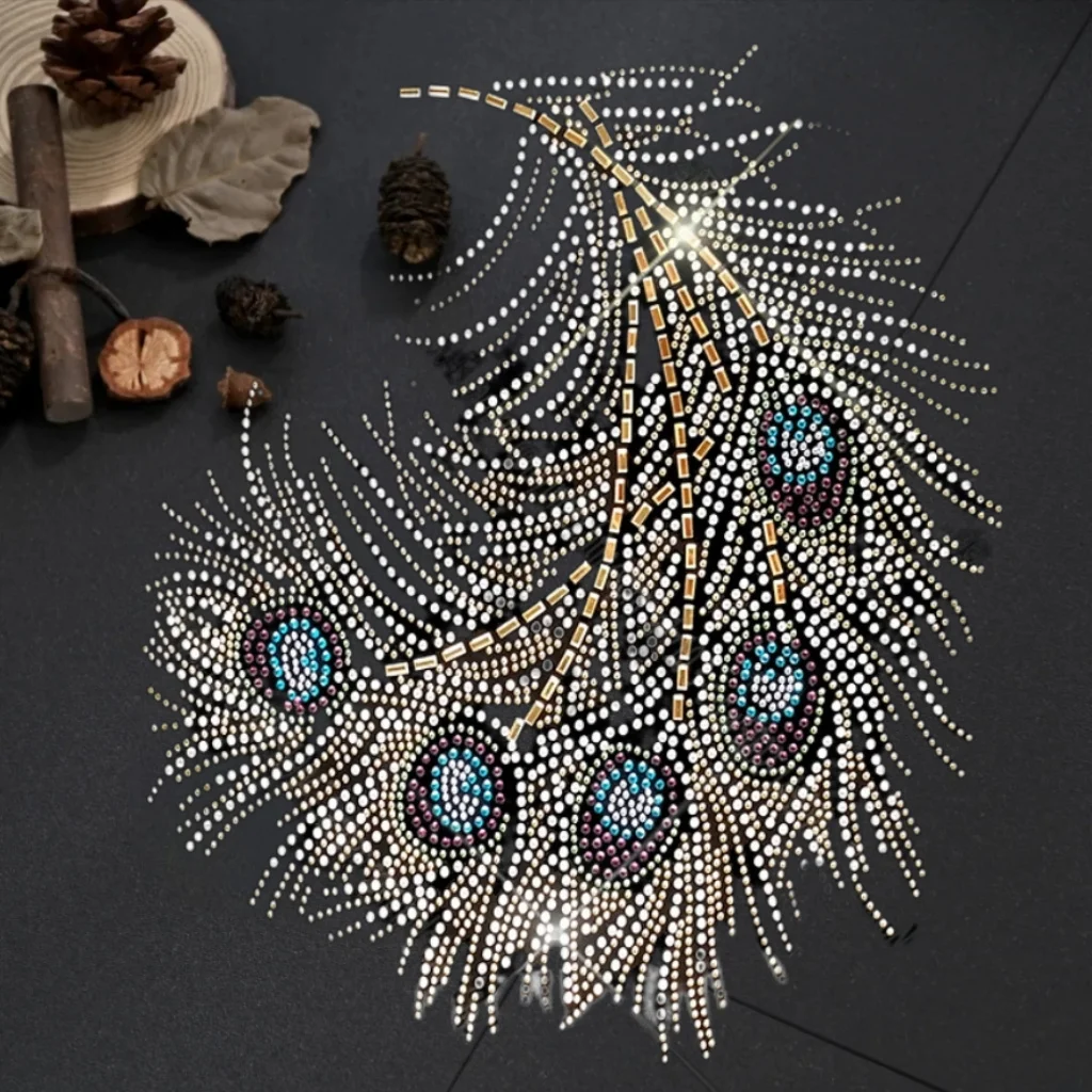 Pegatinas con purpurina, diamantes de imitación, parches de transferencia termoadhesiva para adorno de ropa, accesorios decorativos de plumas, parche para vestido - imagen 4