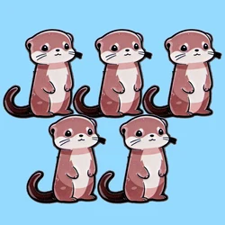 Pin esmaltado de nutria para solapa, conjunto de broche de dibujos animados, decoración de ropa, alfileres de Metal, mochila, sombrero, insignia, accesorios, 5 uds.