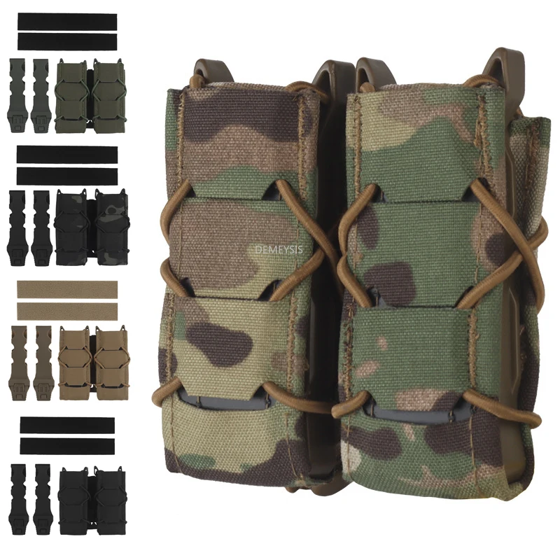 Bolsa para revistas de 9mm, bolsa doble para pistola Mag, bolsa Molle para linterna, soporte para linterna, funda táctica para cuchillo de caza, tiro Airsoft
