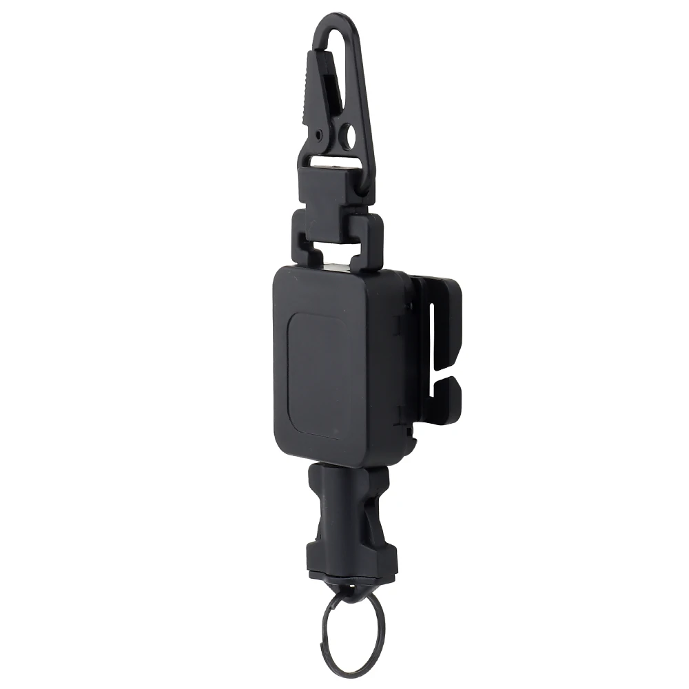 Mosquetón colgante telescópico, llavero antirrobo retráctil giratorio estilo Molle con mecanismo retráctil de extracción colgante - imagen 3