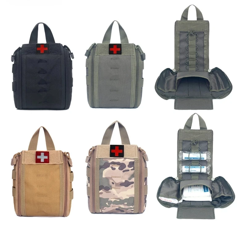 Kits de primeros auxilios tácticos para acampar al aire libre, bolsa Edc militar de supervivencia médica de emergencia, férula de tijera de vendaje israelí - imagen 2