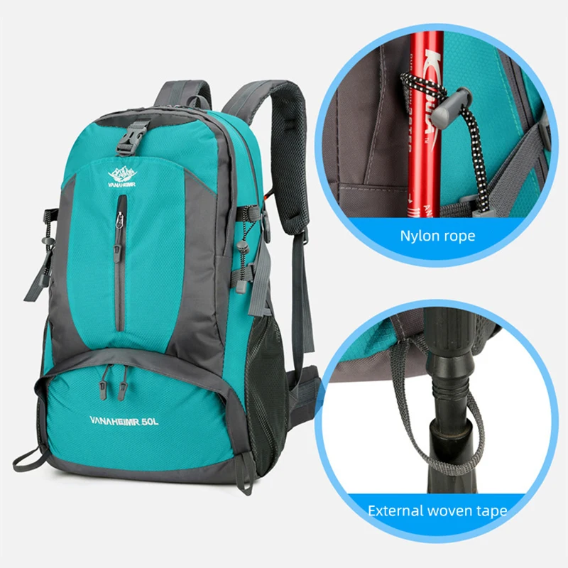 Mochila de escalada de 50L, bolso de hombro multiusos para deporte y senderismo, mochila para acampar y senderismo al aire libre, mochila ligera para ordenador portátil de viaje - imagen 4