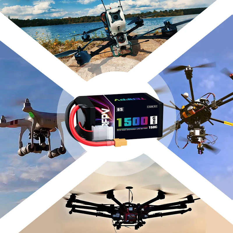 TERFPV 6S FPV Lipo batería 1500mAh 22,2 V 150C/300C con enchufe XT60 para Drone avión Quadcopter helicóptero FPV RC batería - imagen 3