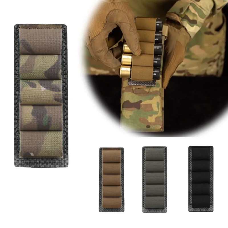 Kit de montaje de escopeta de calibre 5 y 12 redondas, correa de almacenamiento elástica para escopeta, correas MOLLE, correa de montaje de bala