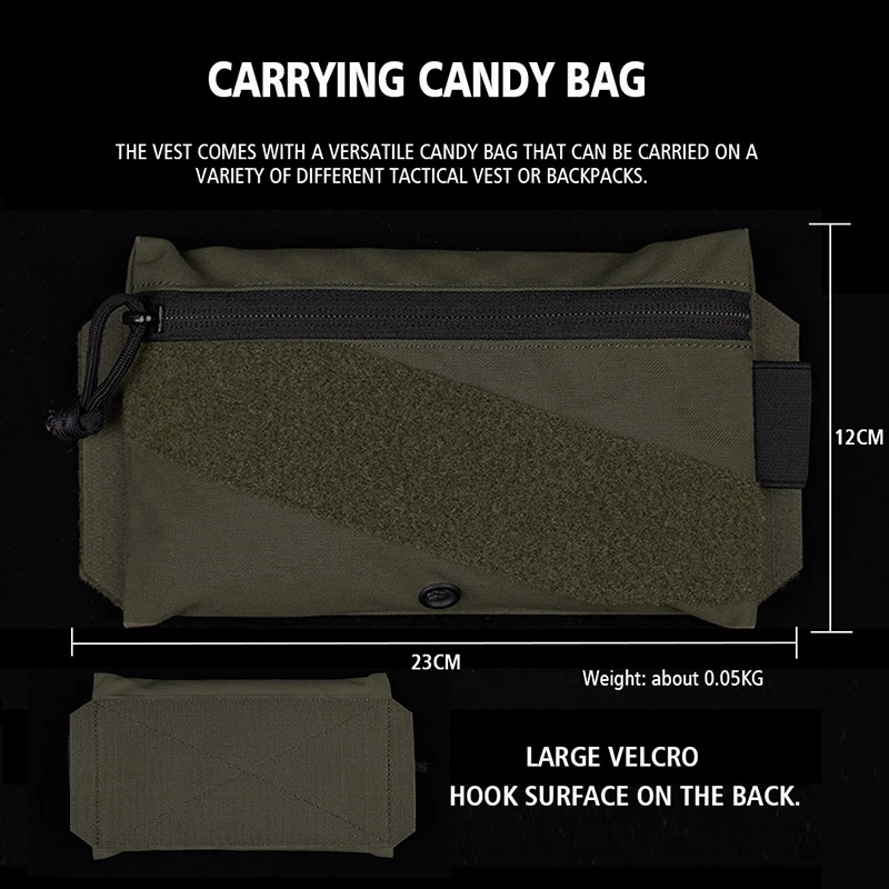 Conjunto de portador de placa de chaleco táctico ligero con Clip Triple para revistas bolsa elástica bolsa de almacenamiento de dulces hebilla de 2,5 CM - imagen 5