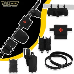 AQzxdc Juego de cinturón Airsoft con doble bolsa para revistas, bolsa de recuperación PHC, kit médico pequeño y rápido, funda Universal de extracción rápida X300