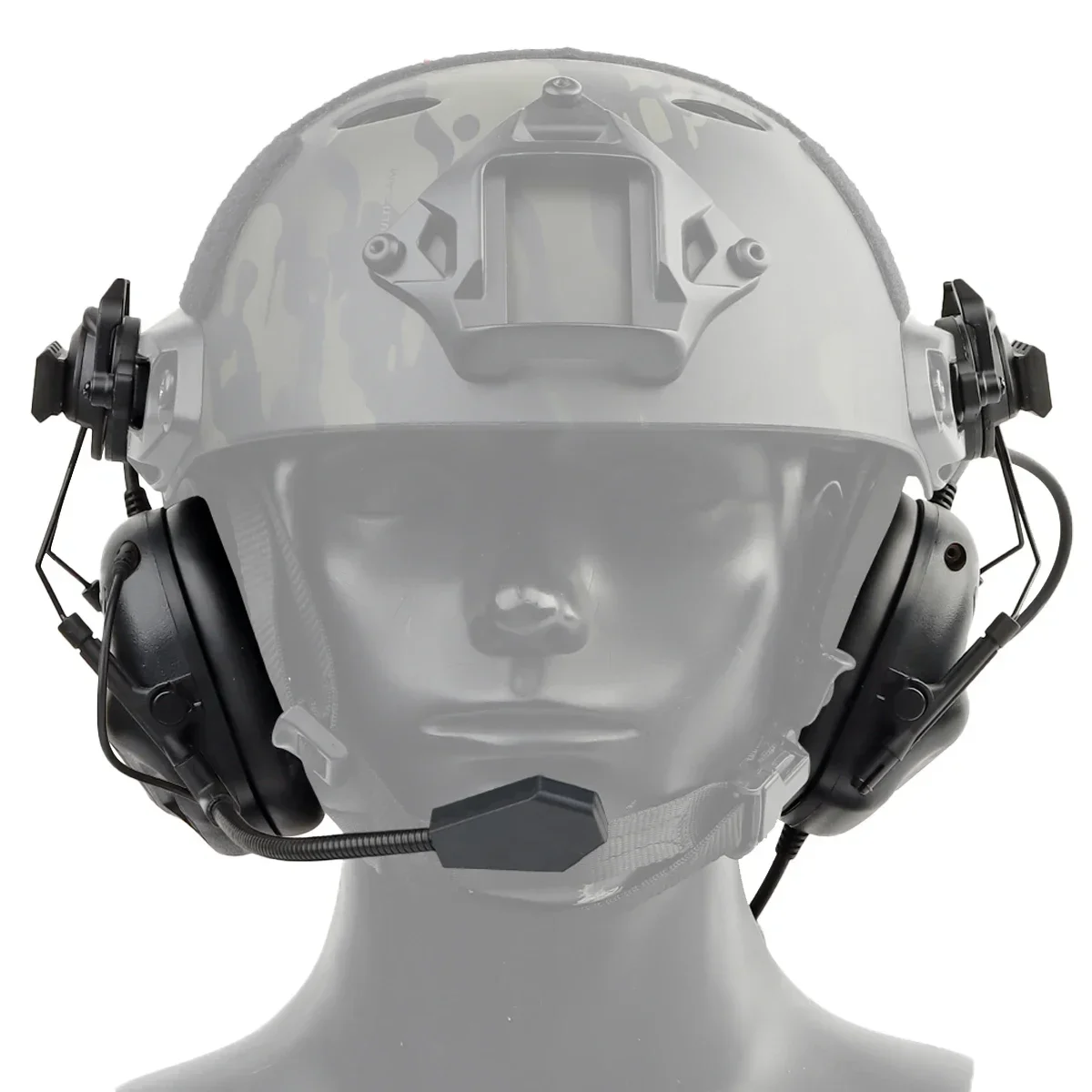 Casco táctico auriculares plegables sin recogida auriculares con cancelación de ruido Paintball CS caza tiro adaptador PTT auricular móvil - imagen 3