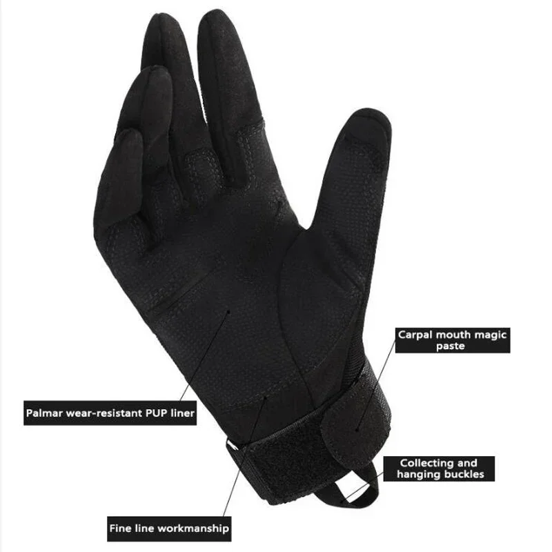 Guantes tácticos de dedo completo para hombre, manoplas militares de policía para Paintball, guantes de combate para ciclismo de invierno, accesorios de protección - imagen 5