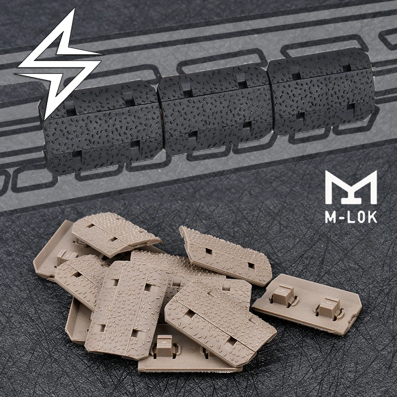 MLOK cubierta de riel 12 unids/set almohadilla de riel de plástico antideslizante de nailon Kit de fijación de protección de manos accesorio de pistola de juguete
