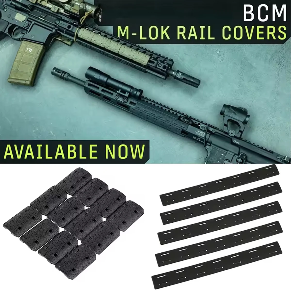 Kit de cubierta de riel táctico Keymod M-LOK, Rifle de caza Airsoft MLOK, Protector de tope de mano BCM Keymod MOD Rail con soporte de orificio giratorio - imagen 3