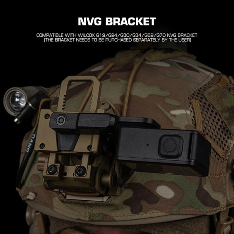 Soporte de cámara deportiva para casco táctico, soporte de transferencia de cámara NVG, accesorios para casco Airsoft - imagen 5