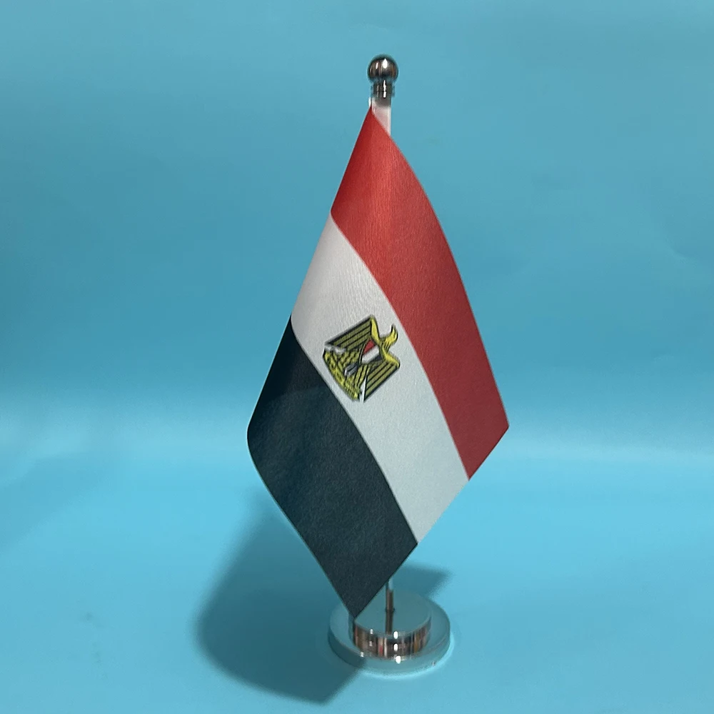 Bandera de la SKY, bandera de escritorio de oficina de Egipto, 14x21cm, bandera nacional de Egipto, pancarta de país, adornos de escritorio, banderas - imagen 4