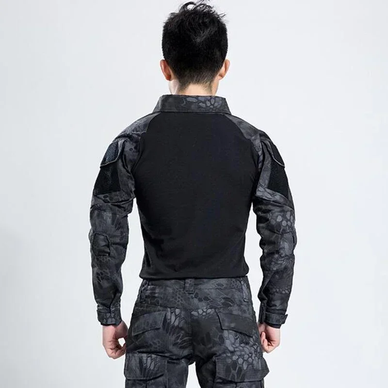 Camisa táctica de camuflaje, camiseta de combate de secado rápido de manga larga, camiseta militar de camuflaje para hombre, camisetas para caza y senderismo al aire libre - imagen 3