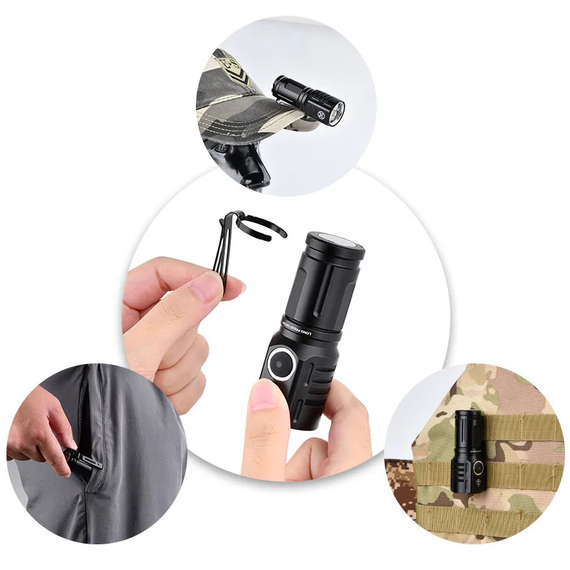 WADSN-Mini linterna de alto lúmenes recargable por Usb, luz fuerte, enfoque Variable con reflector, para acampar, emergencia al aire libre - imagen 5