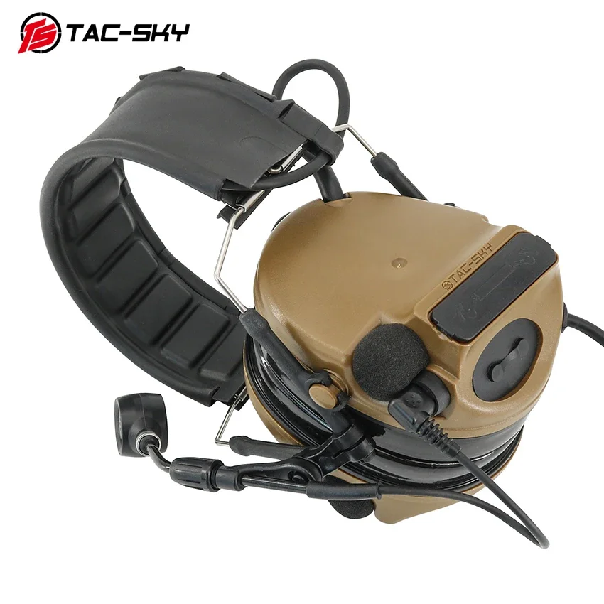 TS TAC-SKY nueva diadema extraíble COMTACV auriculares tácticos protección auditiva al aire libre auriculares C5 + 2 pines V2PTT - imagen 4