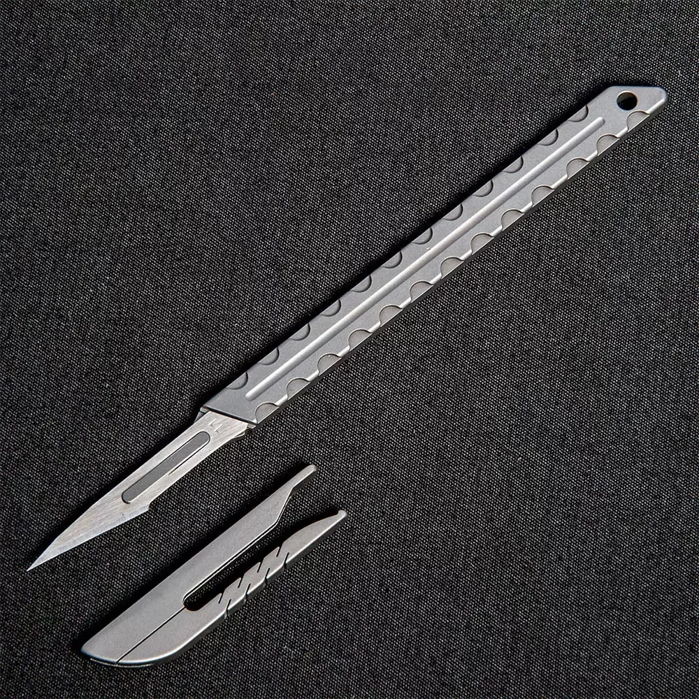 Cuchillo táctico titanio hoja reemplazable funda MOLLE - imagen 4
