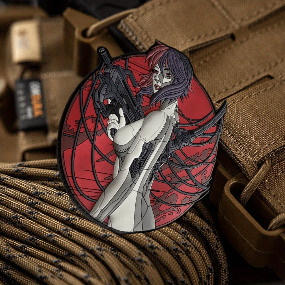 Parche táctico de moral de diosa alfa, emblema de gancho y bucle de PVC, insignia militar, brazalete de combate, pegatinas para mochila - imagen 4