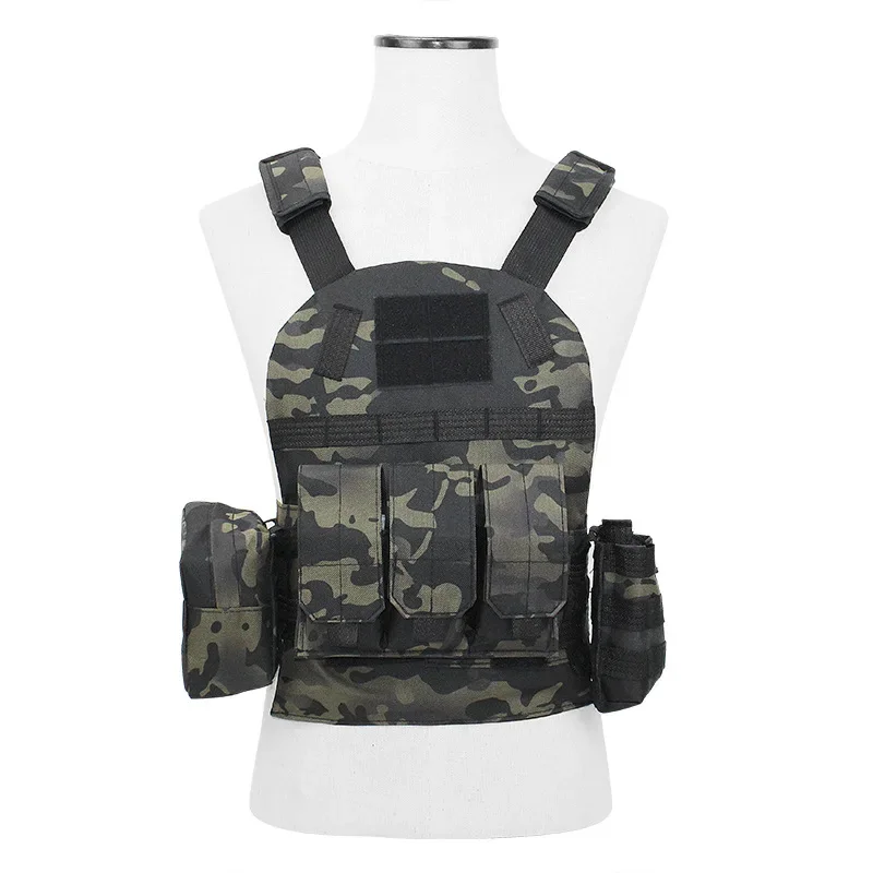 Chaleco de camuflaje de combate para niños, chalecos Airsoft para exteriores, chaleco táctico de Paintball, equipo CS, uniforme de francotirador para niños y niñas, 6094 - imagen 4