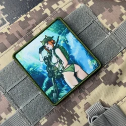 Parche táctico Camp soldado femenino con fondo MOLLE y velcro