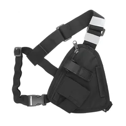 Bolsa walkie talkie pecho ajustable transporte táctico