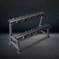 Soporte para estante para mancuernas, paquete de 2 bandejas para mancuernas en forma de media luna y almacenamiento de placa de peso, plástico resistente al desgaste para gimnasio, Fitness en casa