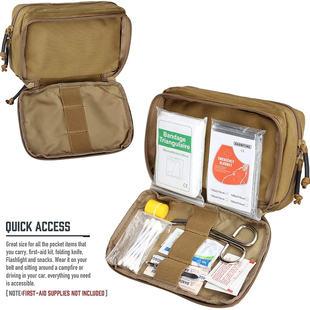 Bolsa táctica Molle para equipo, bolsa Molle Admin, bolsa de herramientas EDC con funda para mapa, accesorio Molle, bolsa para dispositivos de utilidad, bolsa de primeros auxilios EMT - imagen 4