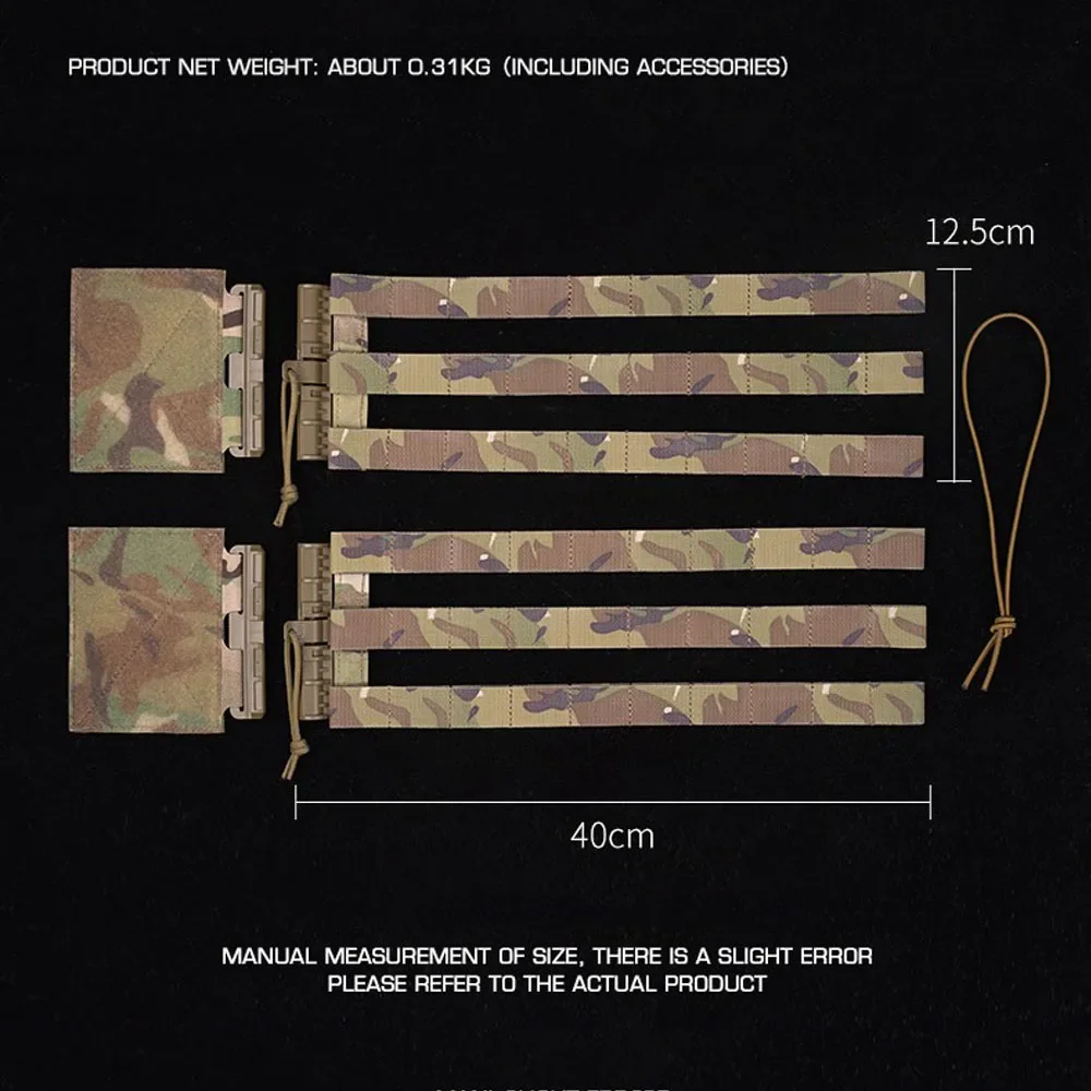 Chaleco táctico con hebilla de liberación rápida, cinturón lateral Molle para JPC AVS CPC, chaleco de caza, faja portadora de placa, equipo ajustable - imagen 3